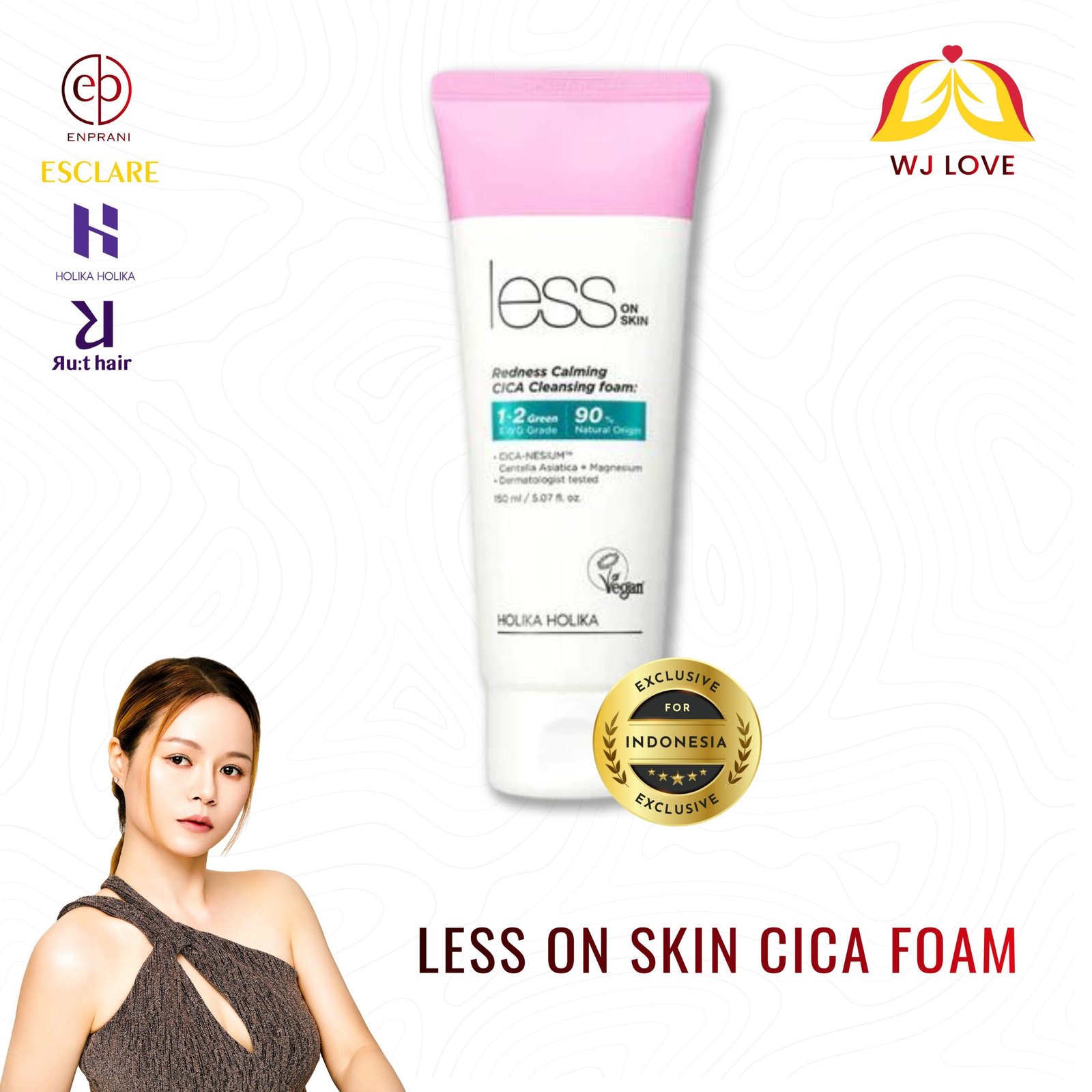 Less on Skin Redness Calming Cica Cleansing Foam - gambar 2