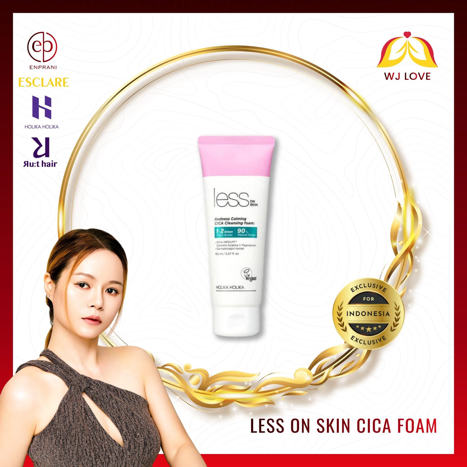 Less on Skin Redness Calming Cica Cleansing Foam - gambar 3