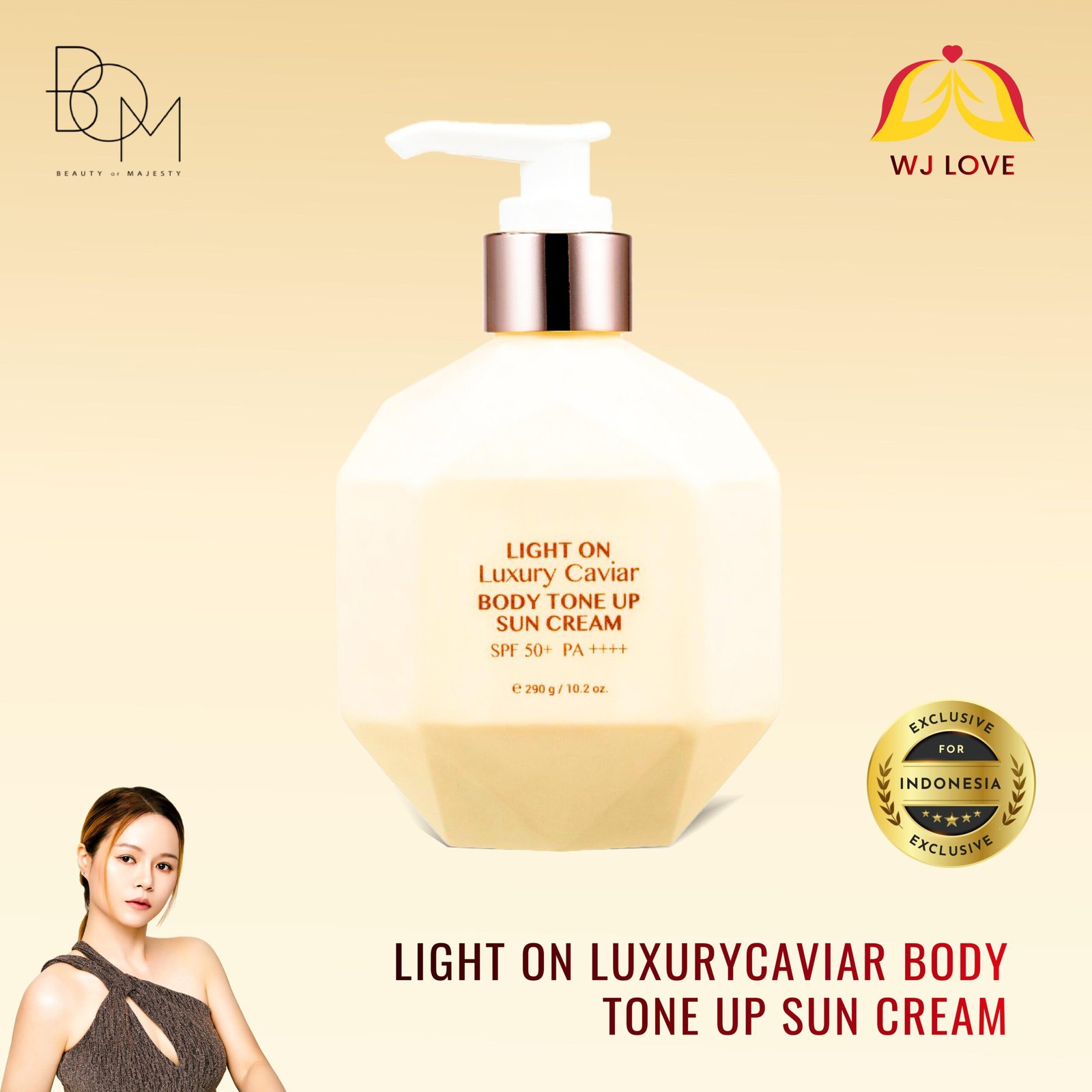Light On Luxury Caviar Body Tone Up Sun Cream SPF 50+ PA++++ - gambar 1