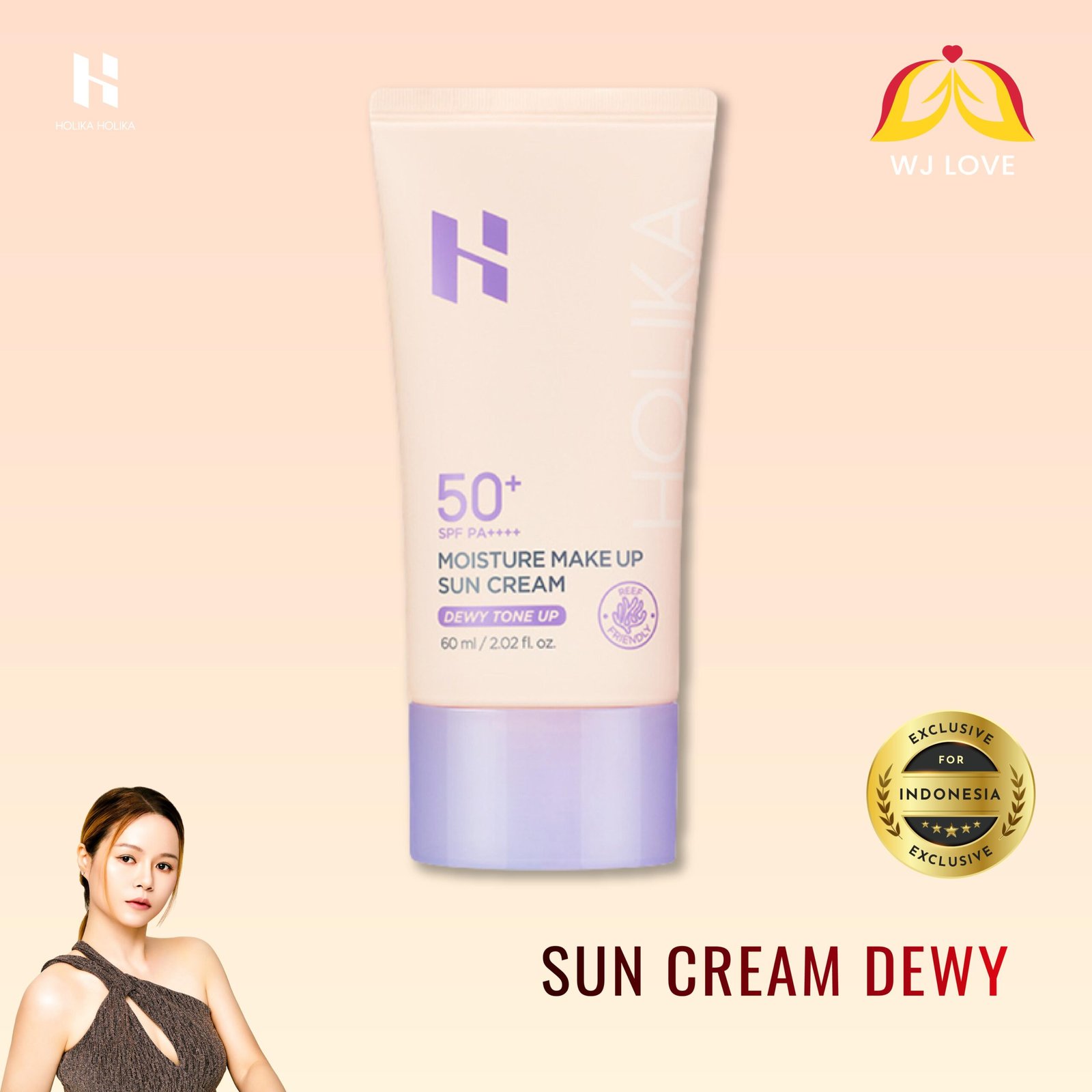 Moisture Make Up Sun Cream Dewy Tone Up - gambar 1