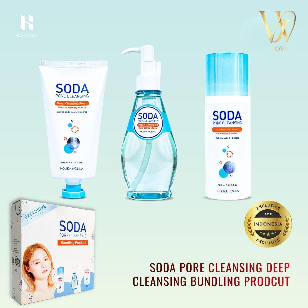 Paket Soda Pore Cleansing - Deep Cleansing Foam, Deep Cleansing Oil, O2 Bubble Mask. - gambar 1